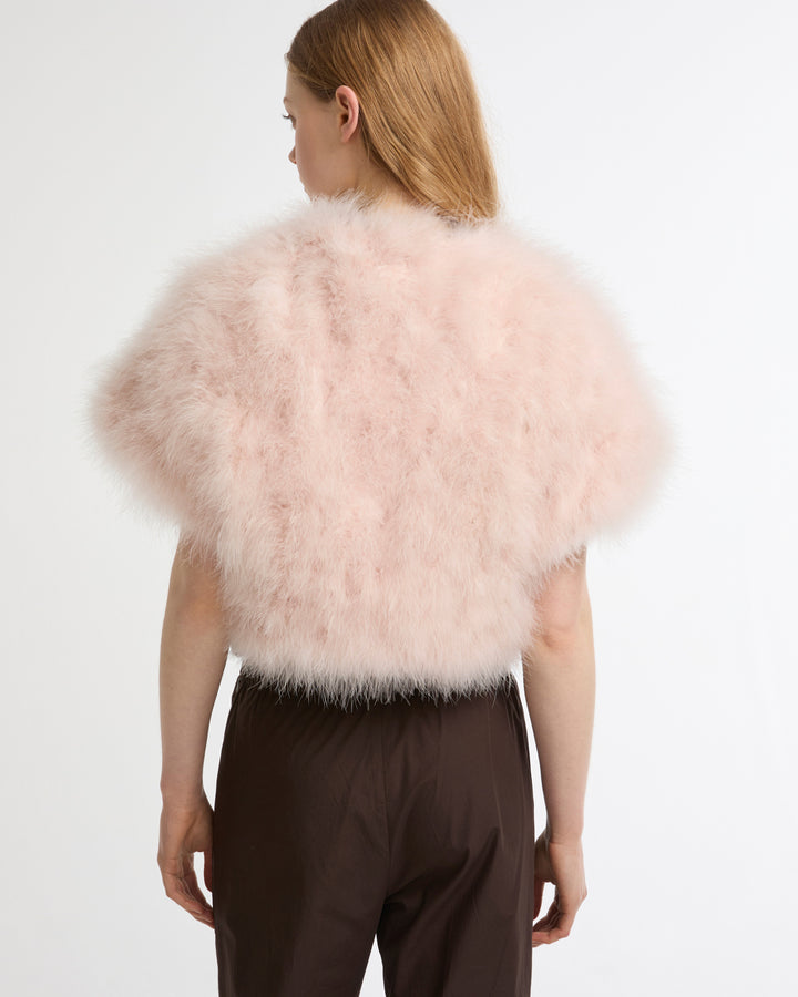 Boléro court en plumes -Yves salomon - Nouvelle collection Printemps Été