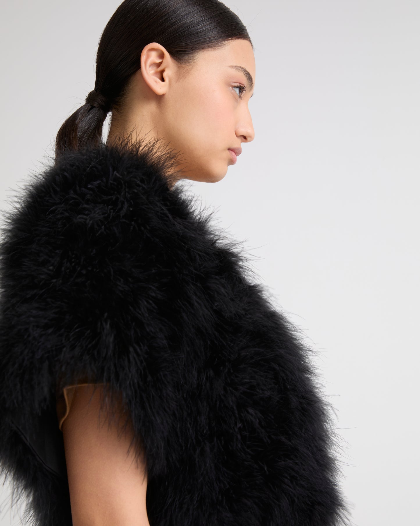 Boléro court en plumes
