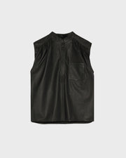 Top sans manche en cuir d'agneau