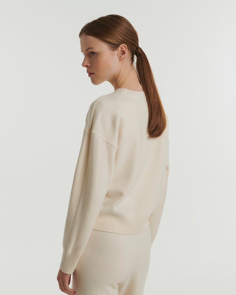 Merino knit jumper - white
