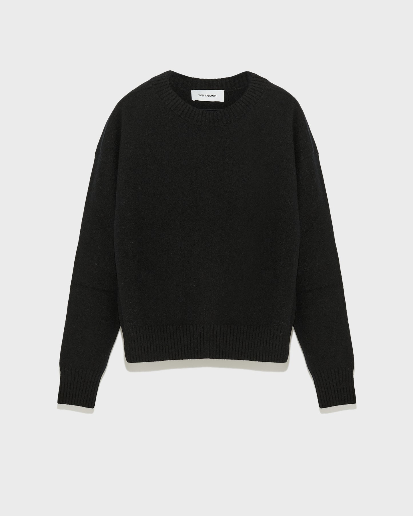 pull-en-maille-merinos-noir-24eyh30955mamvc99 -Yves Salomon