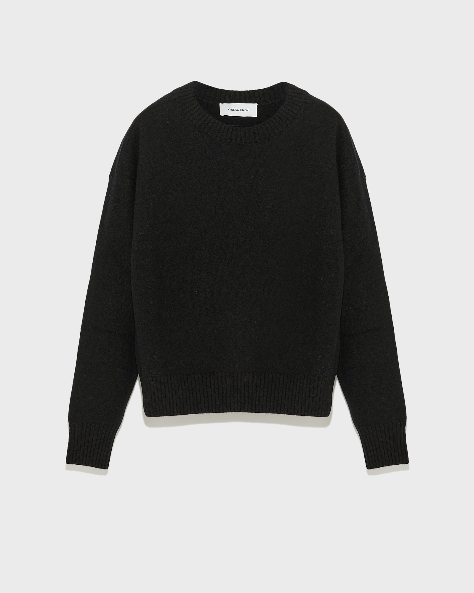 pull-en-maille-merinos-noir-24eyh30955mamvc99 -Yves Salomon