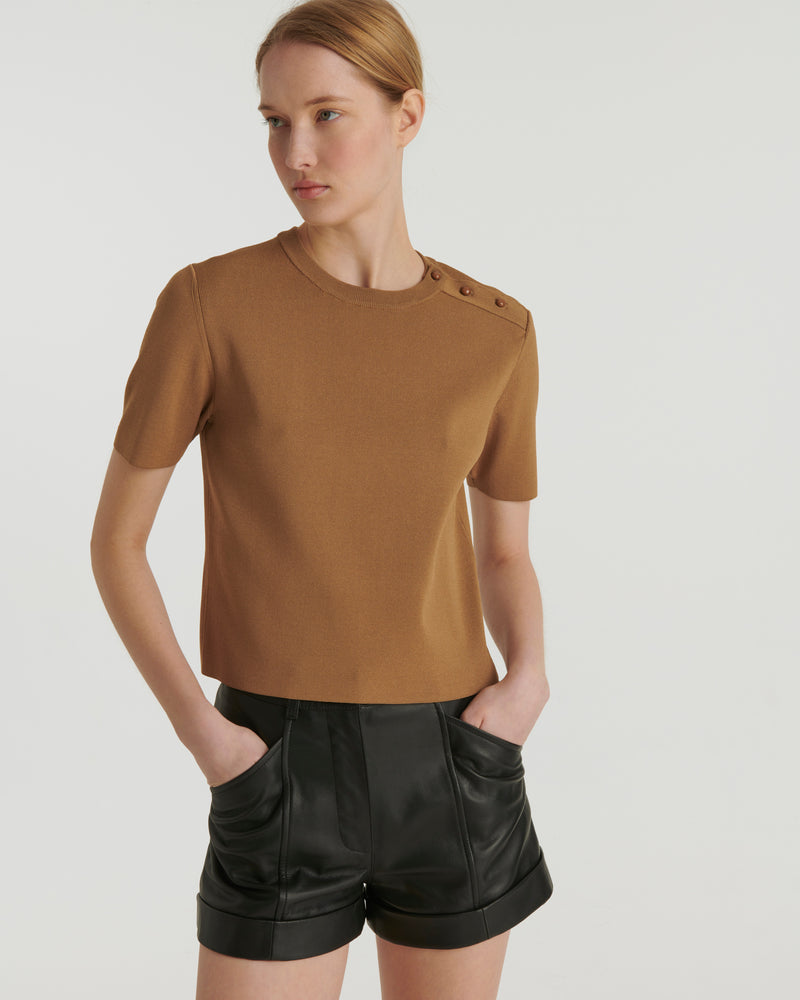 Knitted T-shirt - brown