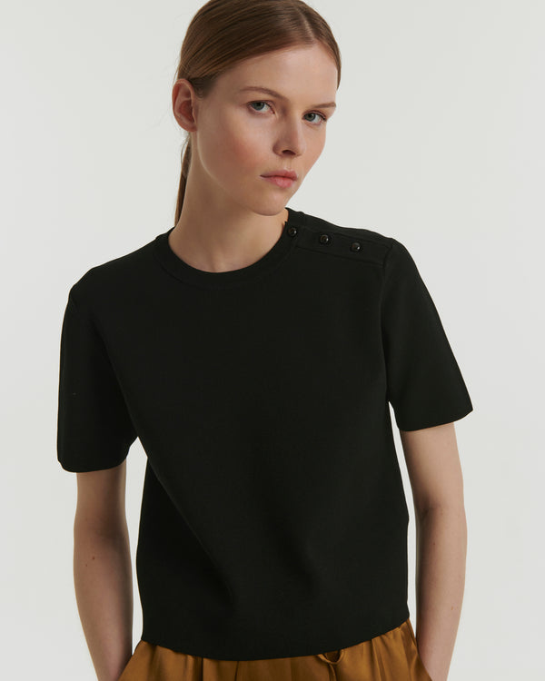 Knitted T-shirt - black
