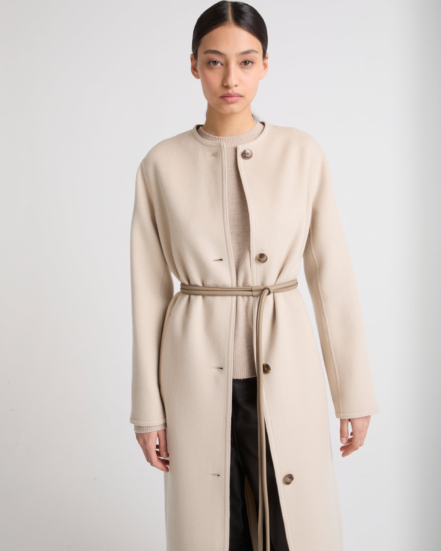 Manteau en lainage cachemire double face