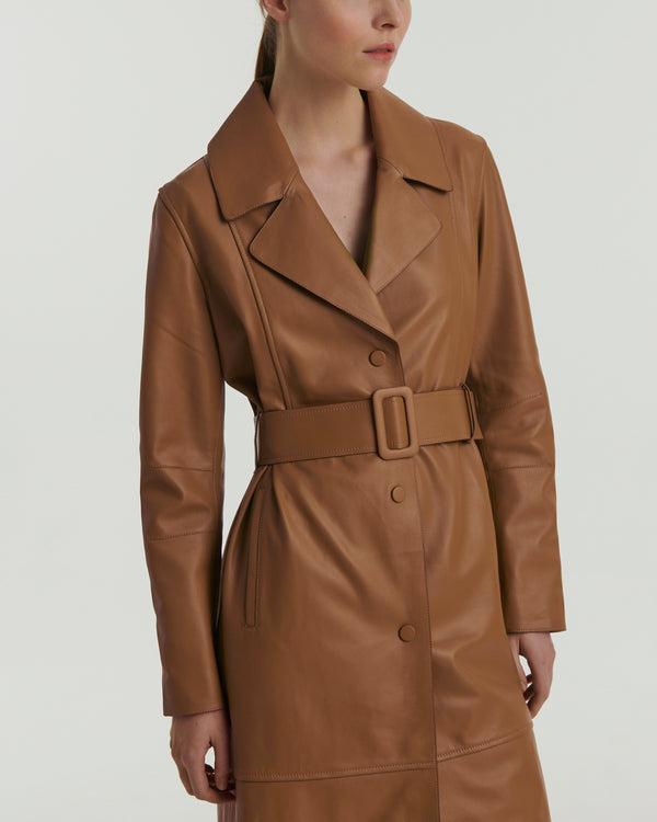 Trench en cuir d'agneau