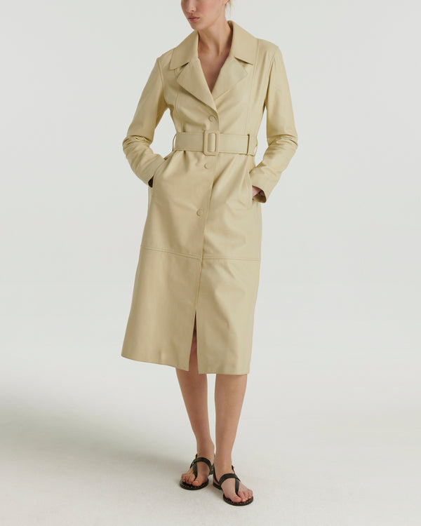 Long leather trench coat - 
lemonade