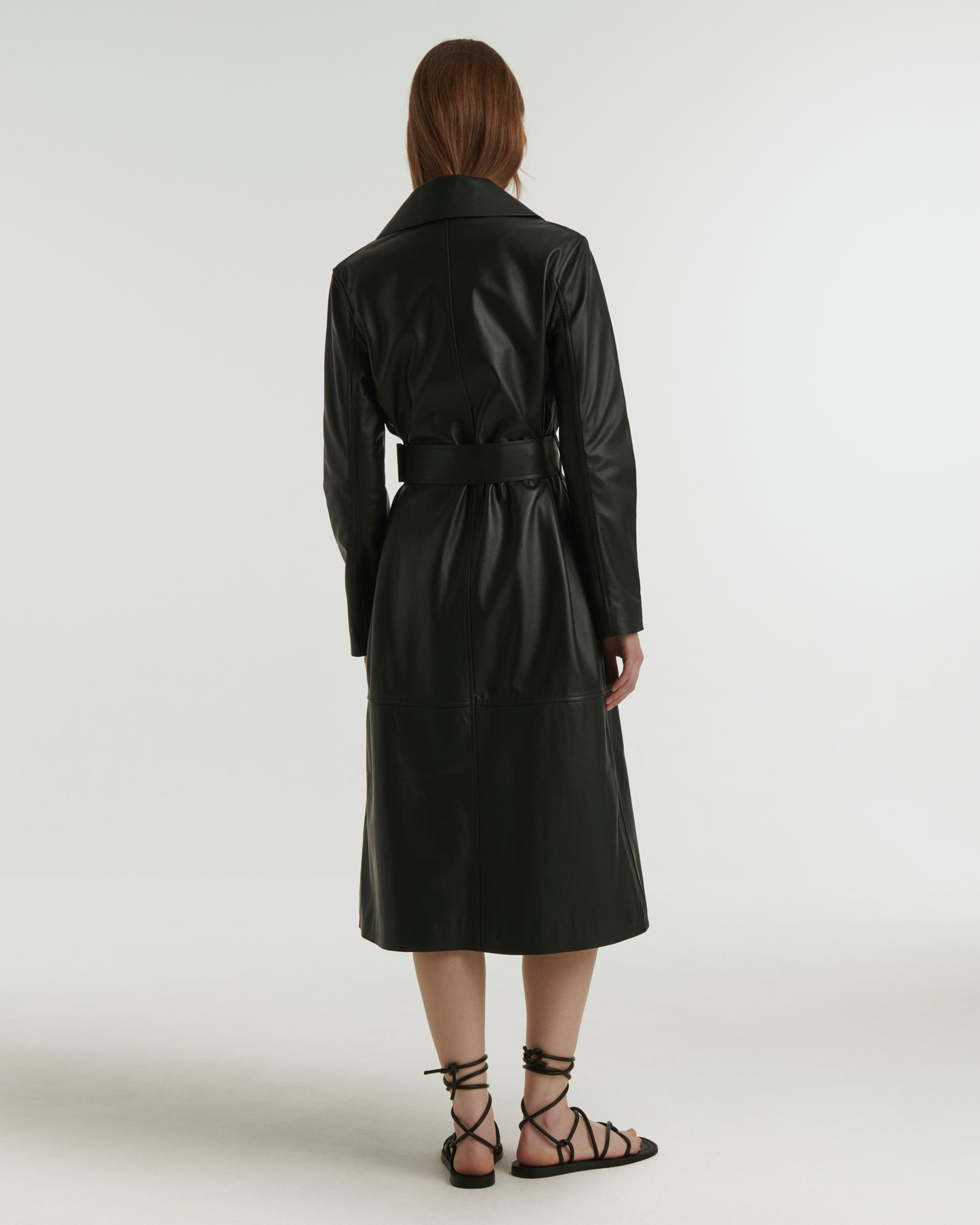 Soldes  - trench-en-cuir-noir-24eym20315apxxc99 -Yves Salomon