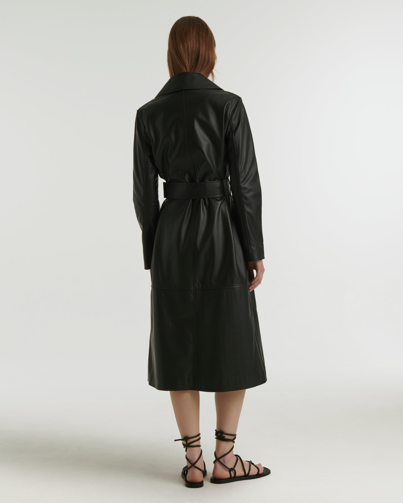 Soldes  - trench-en-cuir-noir-24eym20315apxxc99 -Yves Salomon