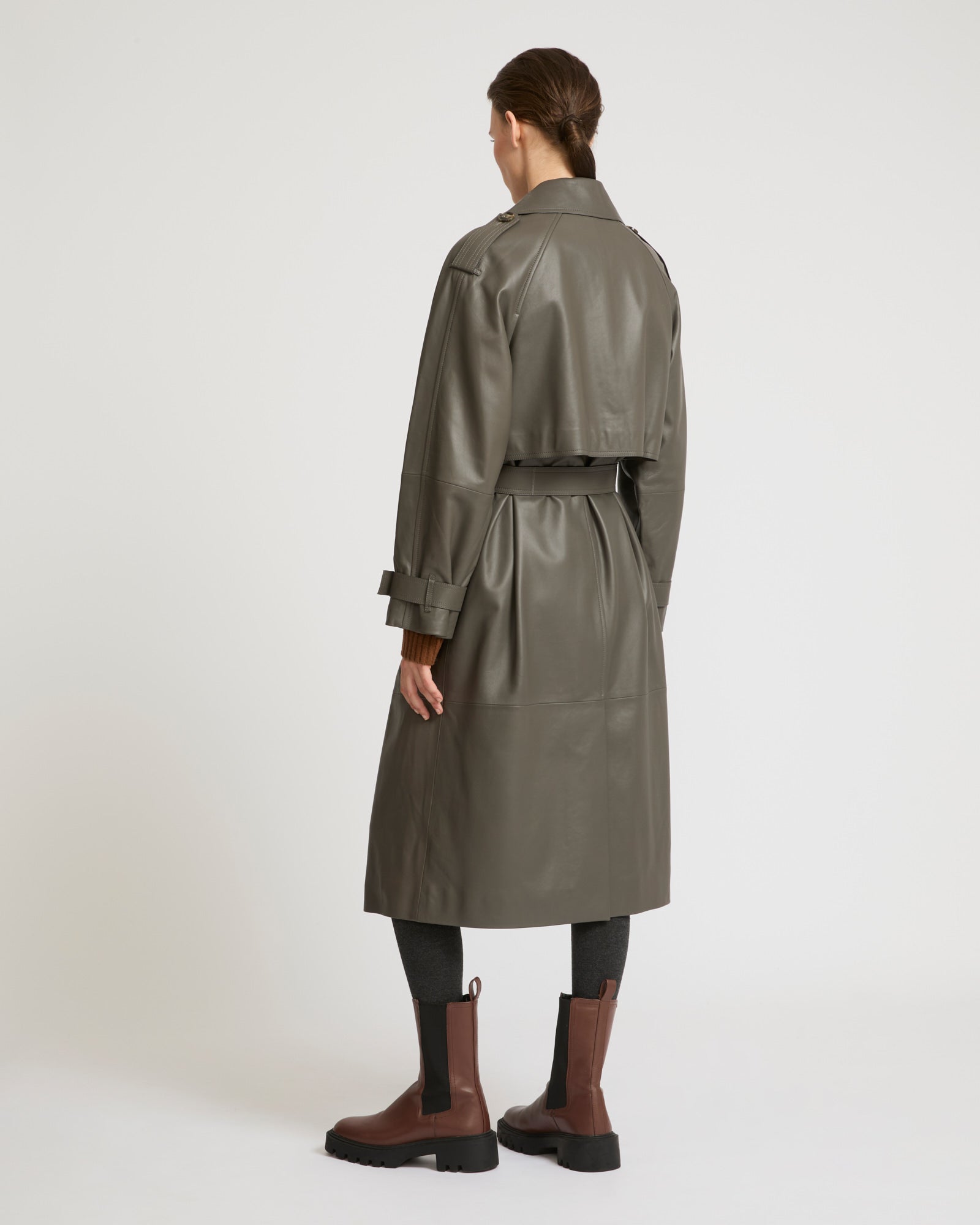 羊革ロングトレンチコートメンズ Sheep Leather Long Trench