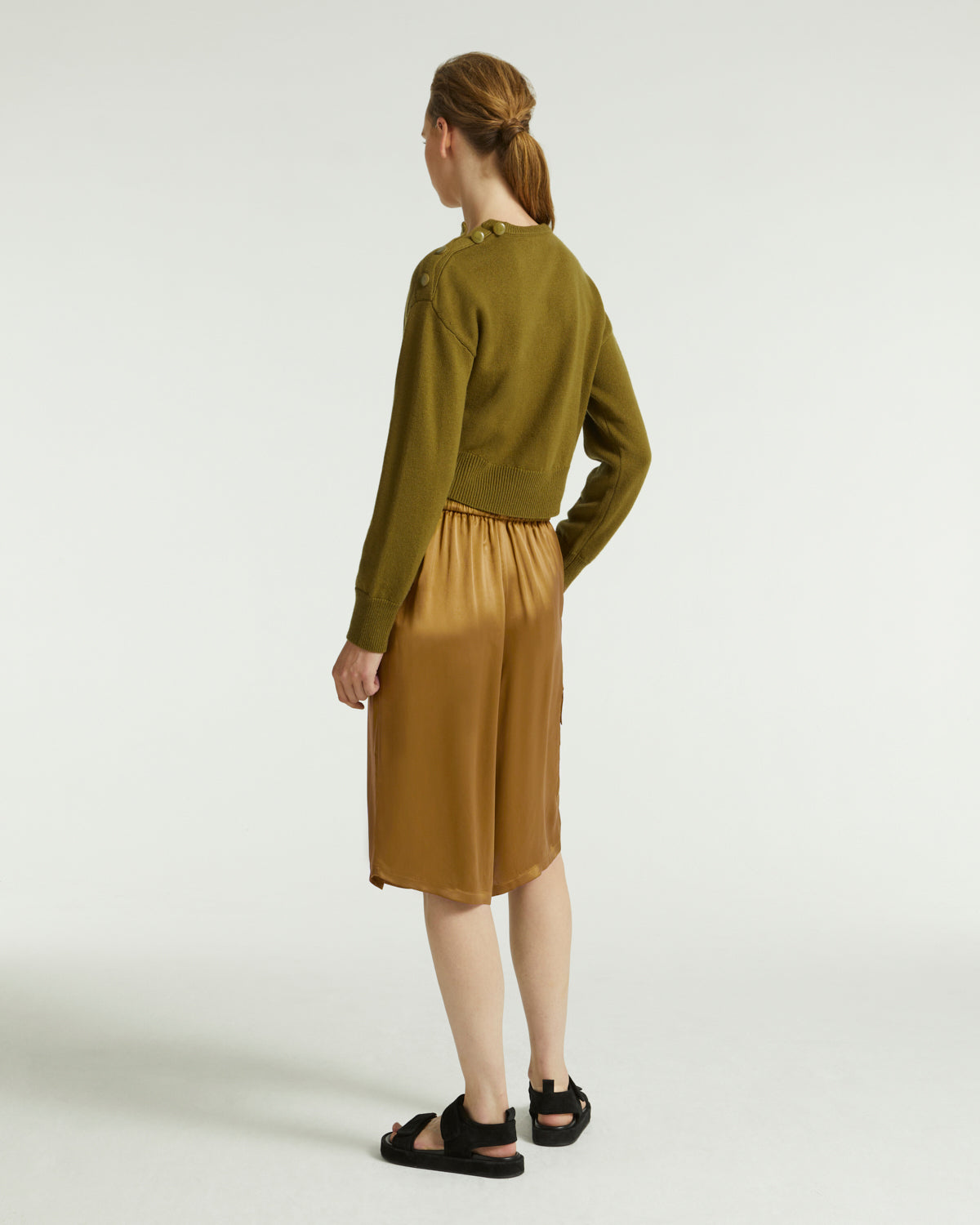 Satin Bermuda shorts