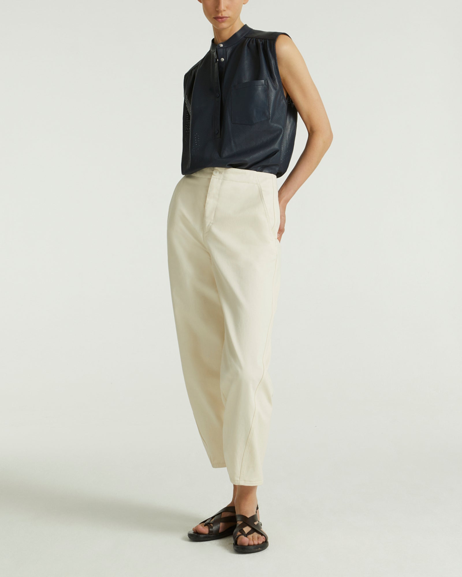 パンツ ARMY YVES SALOMON Linen trousers Beige Merino knit wide leg trousers - beige - Yves Salomon – Yves