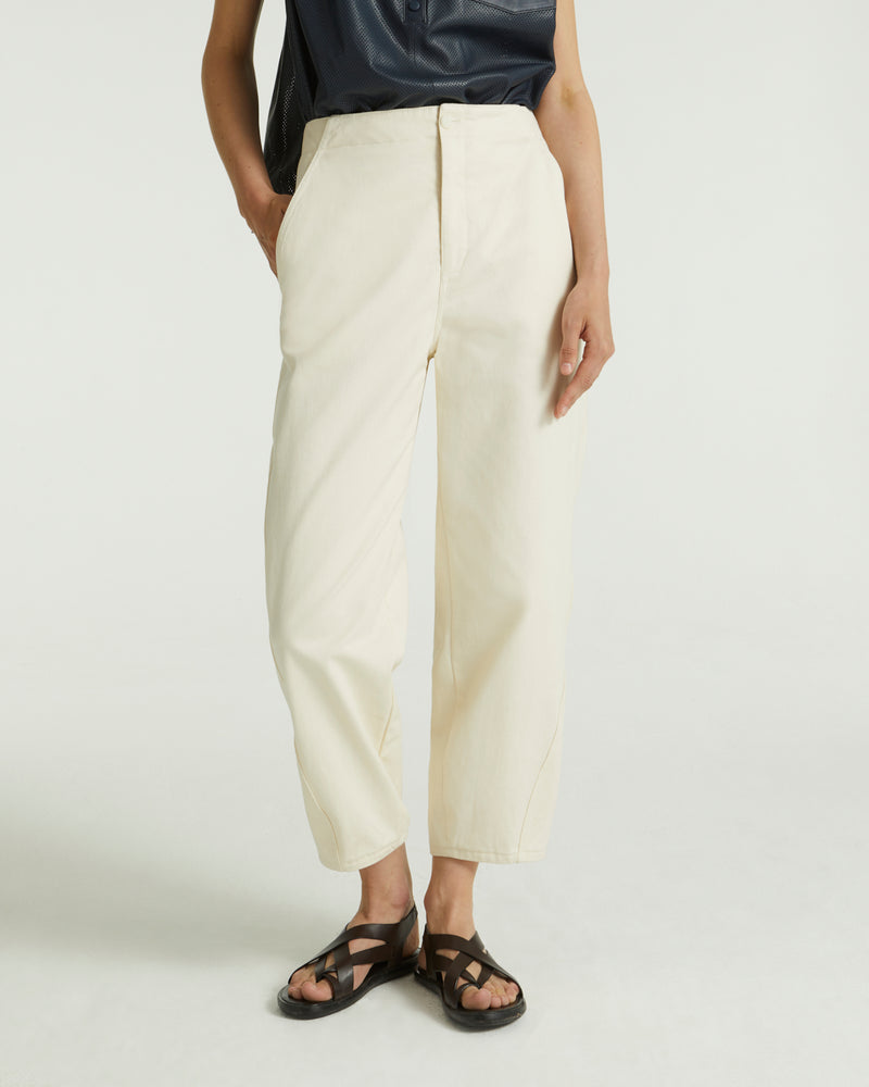 Cotton gabardine trousers - beige