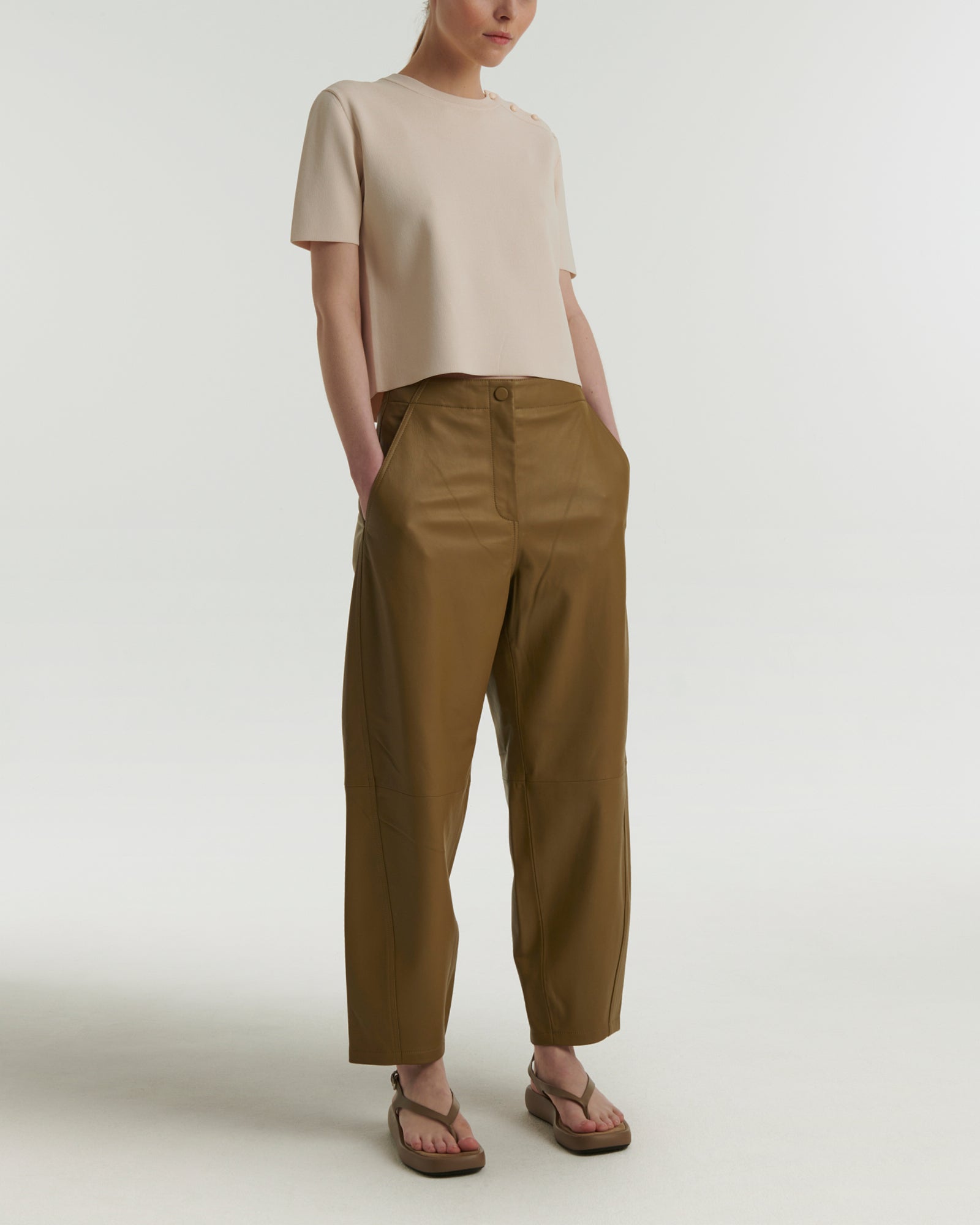 ◆YVES SALOMON レザーパンツ Yves Salomon レザーパンツ | ブラック | FARFETCH JP