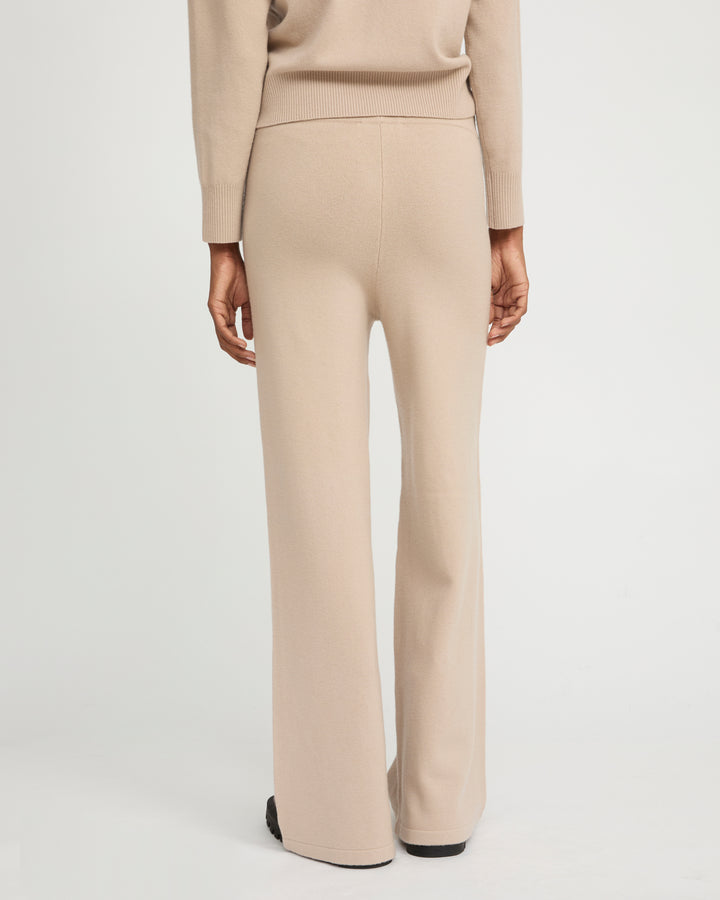 Pantalon large en maille mérinos