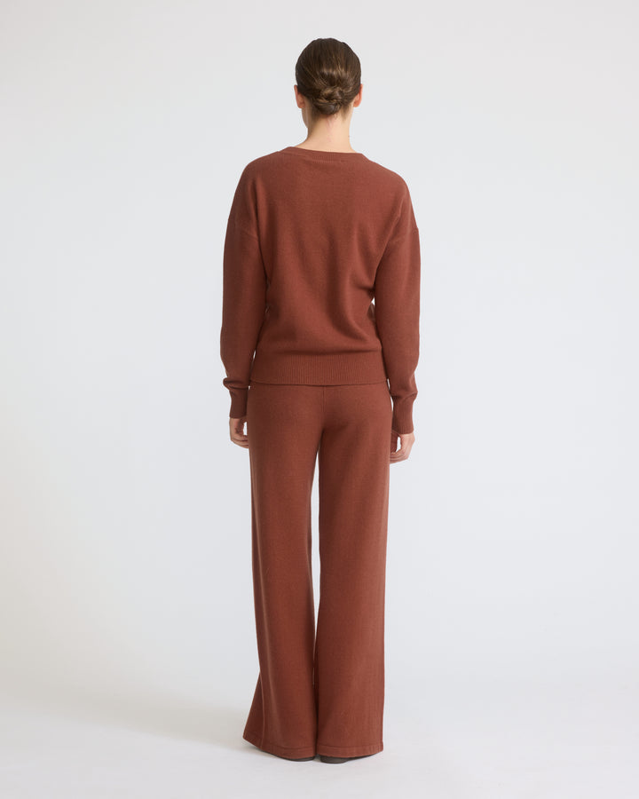 Pantalon large en maille mérinos - Yves Salomon - Nouvelle collection Automne Hiver