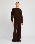 Merino knit wide leg trousers