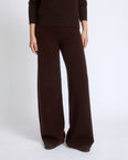 Pantalon large en maille mérinos