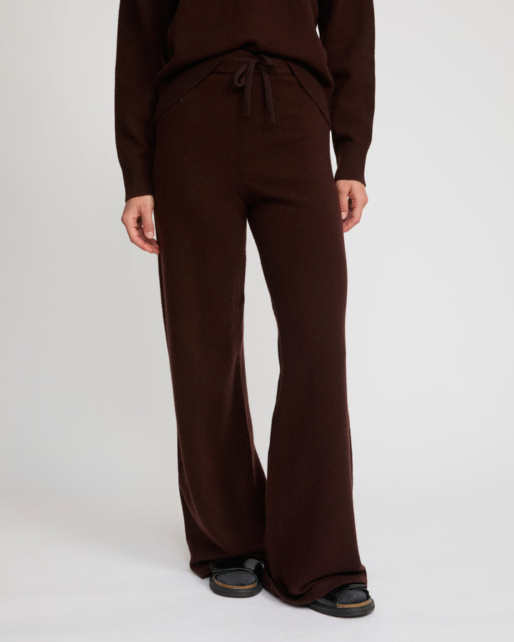 Merino knit wide leg trousers