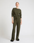 Pantalon large en maille mérinos