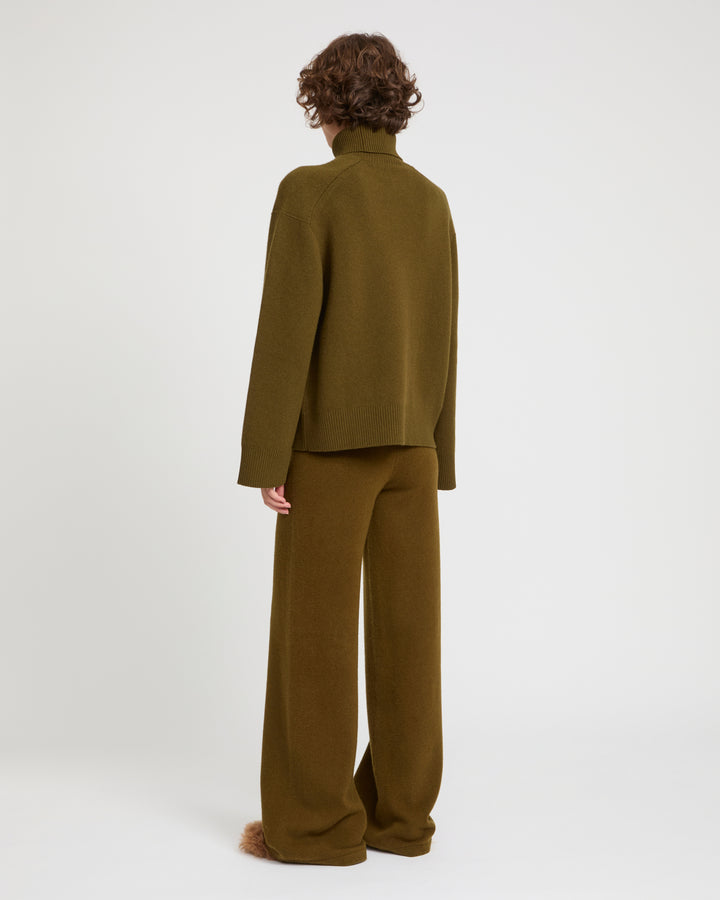 Merino knit wide leg trousers