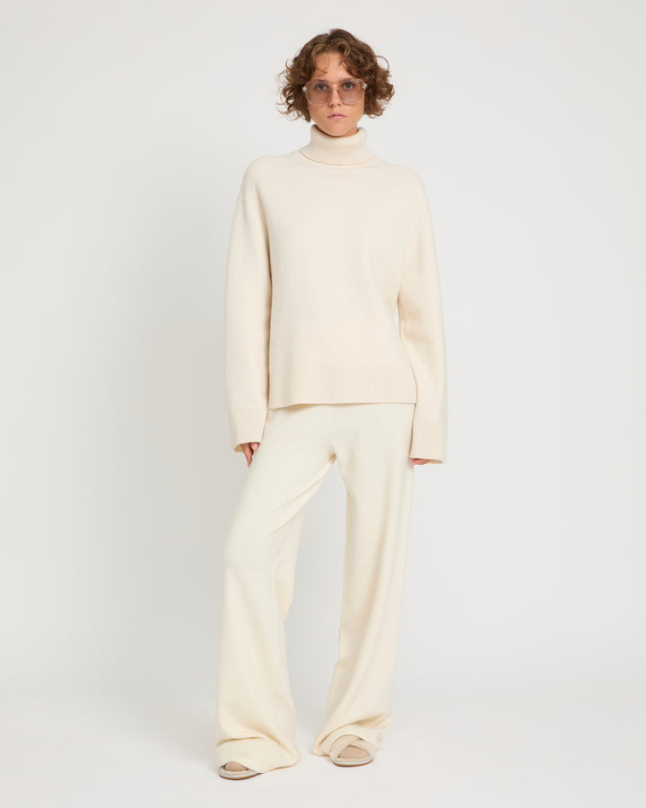 Merino knit wide leg trousers
