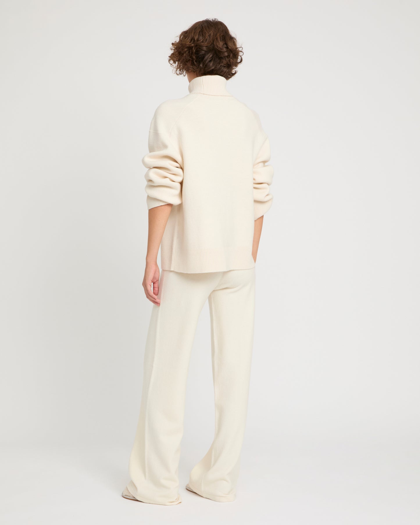 Merino knit wide leg trousers