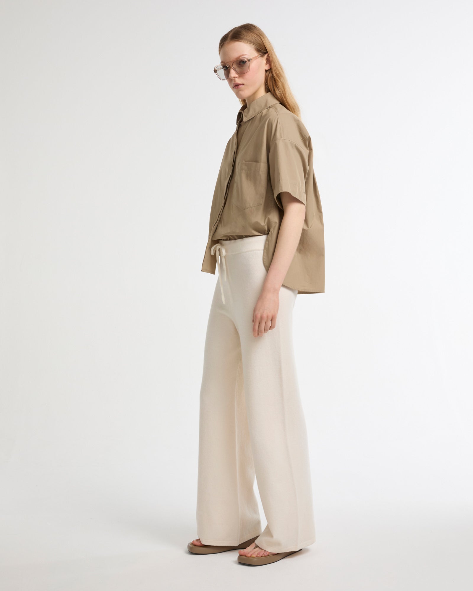 Chemise à manches courtes en popeline de coton -Yves salomon - Nouvelle collection Printemps Été