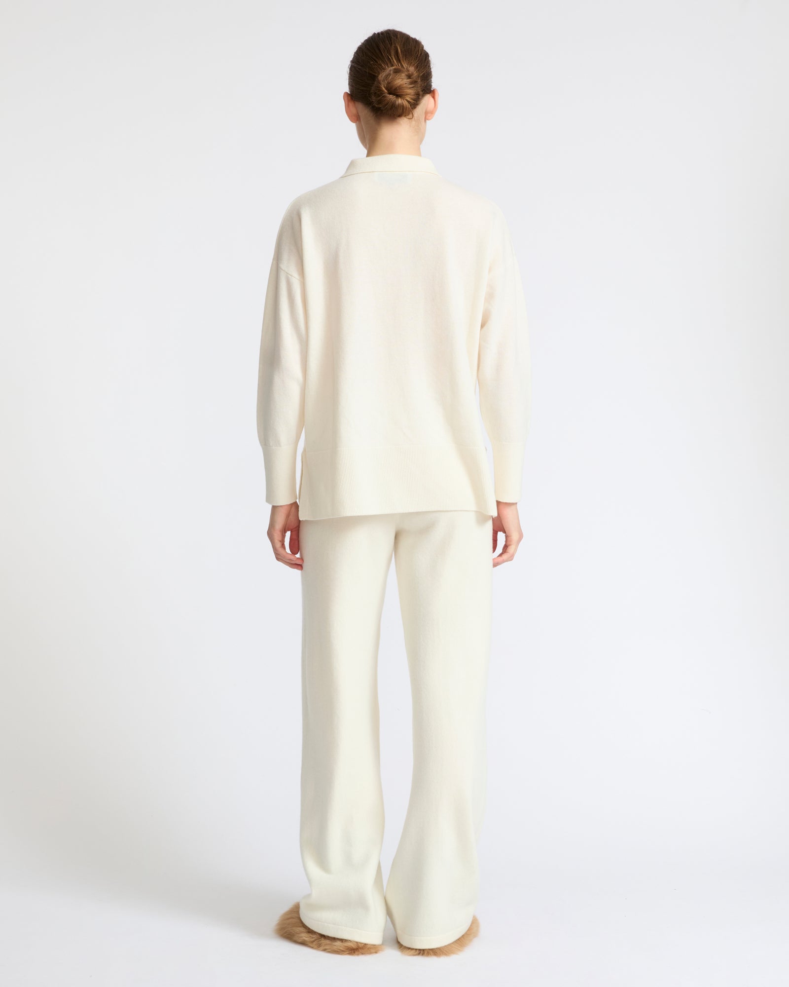 Pantalon large en maille mérinos- Yves Salomon - Nouvelle collection Automne Hiver