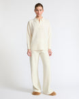 Merino knit wide leg trousers