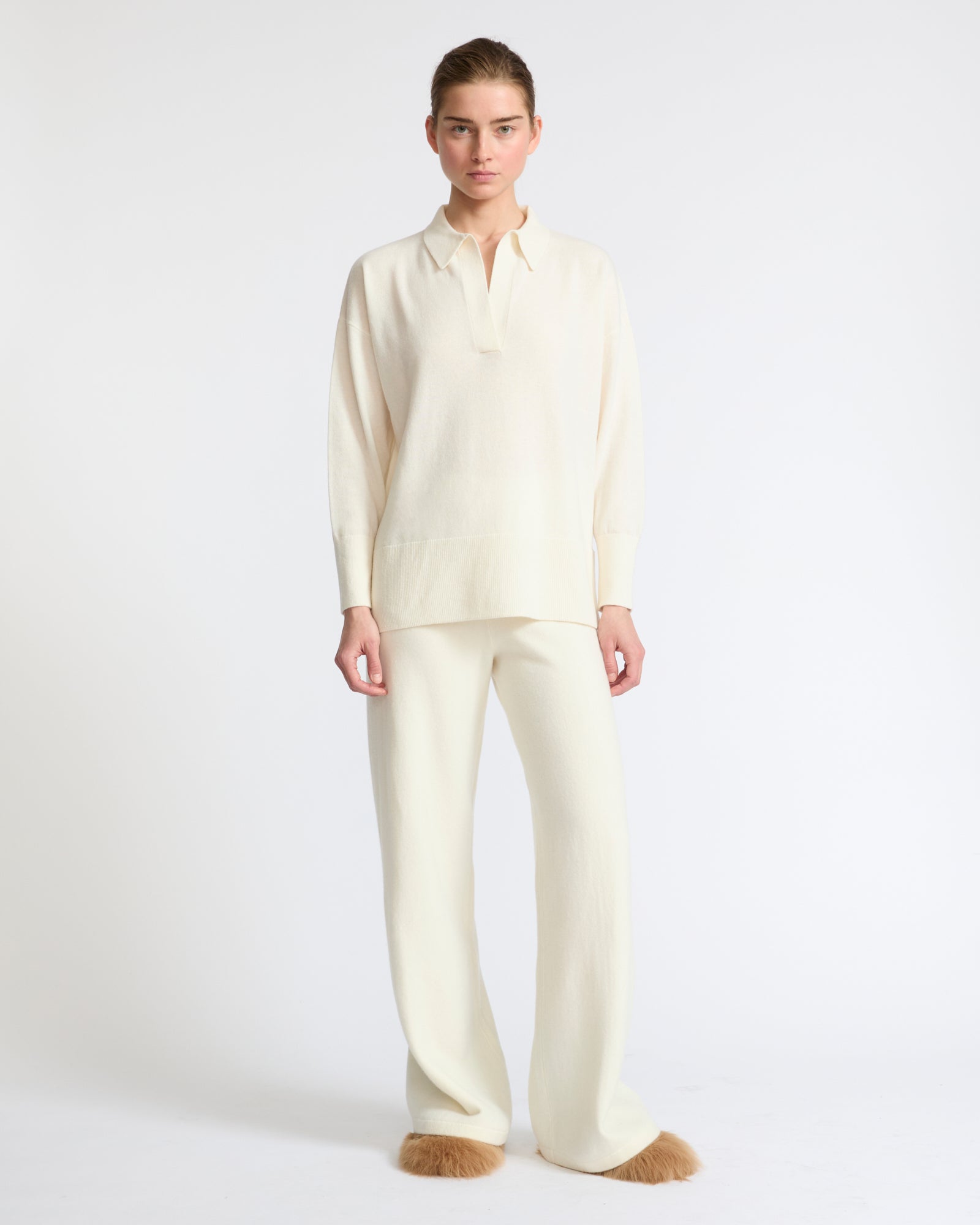 Pantalon large en maille mérinos- Yves Salomon - Nouvelle collection Automne Hiver