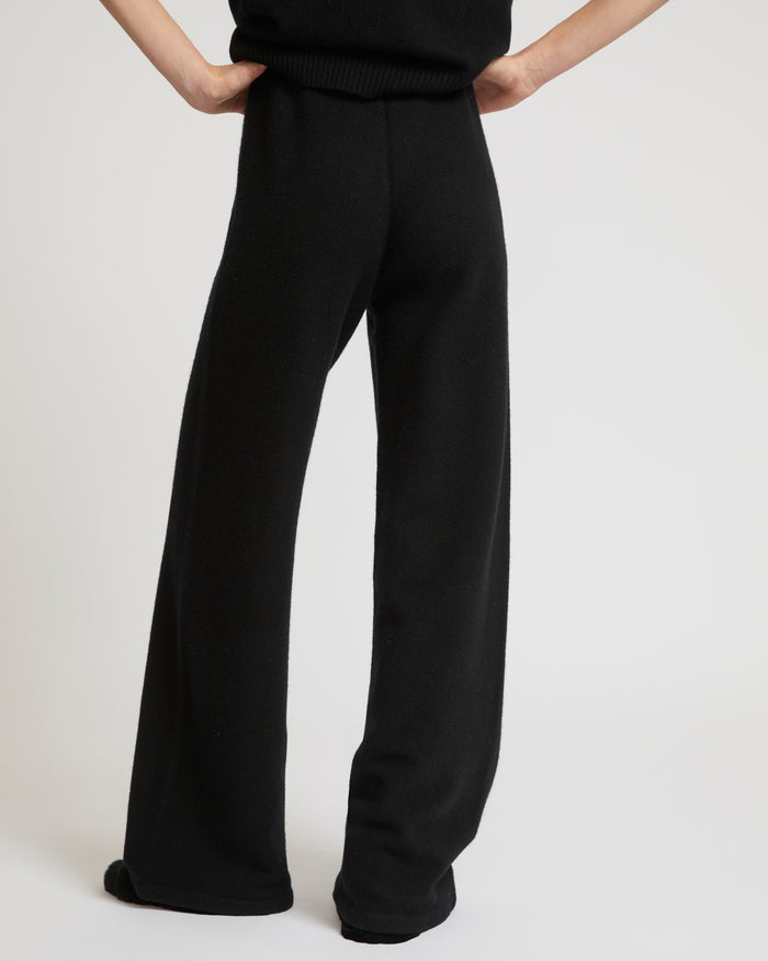 yves salomon Pantalon large en maille mérinos