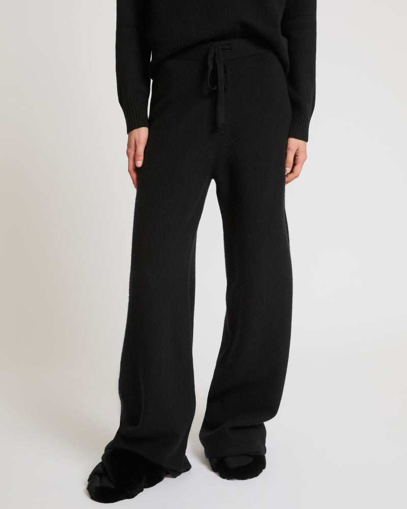Pantalon large en maille mérinos