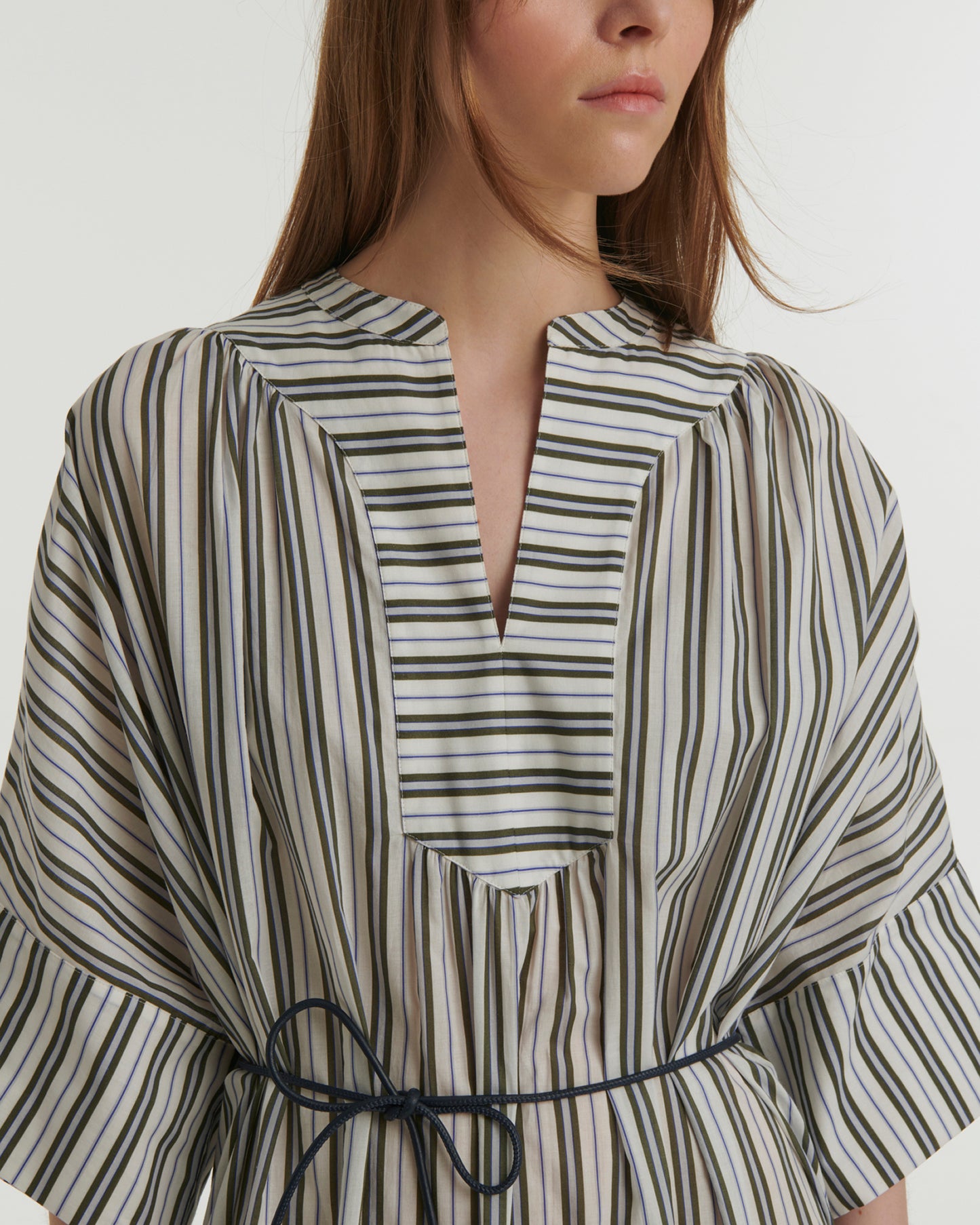 Robe à rayures en popeline de coton
