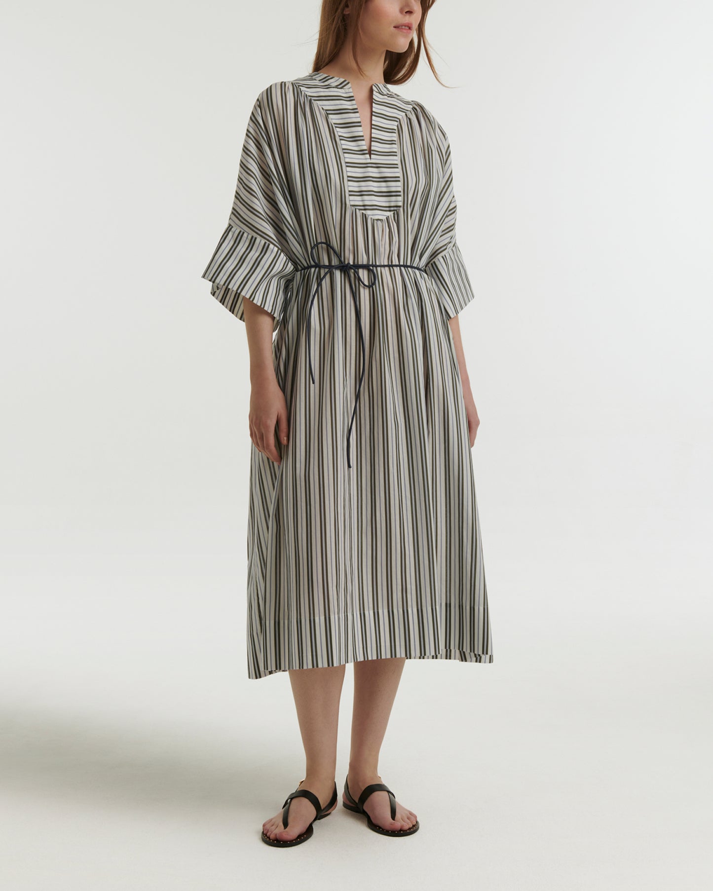 Robe à rayures en popeline de coton