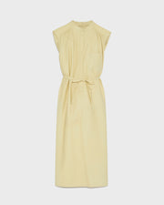 Robe-chemise sans manches en cuir d'agneau