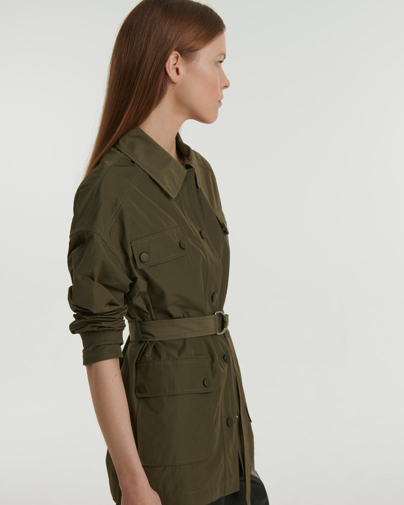 Technical fabric safari jacket - green