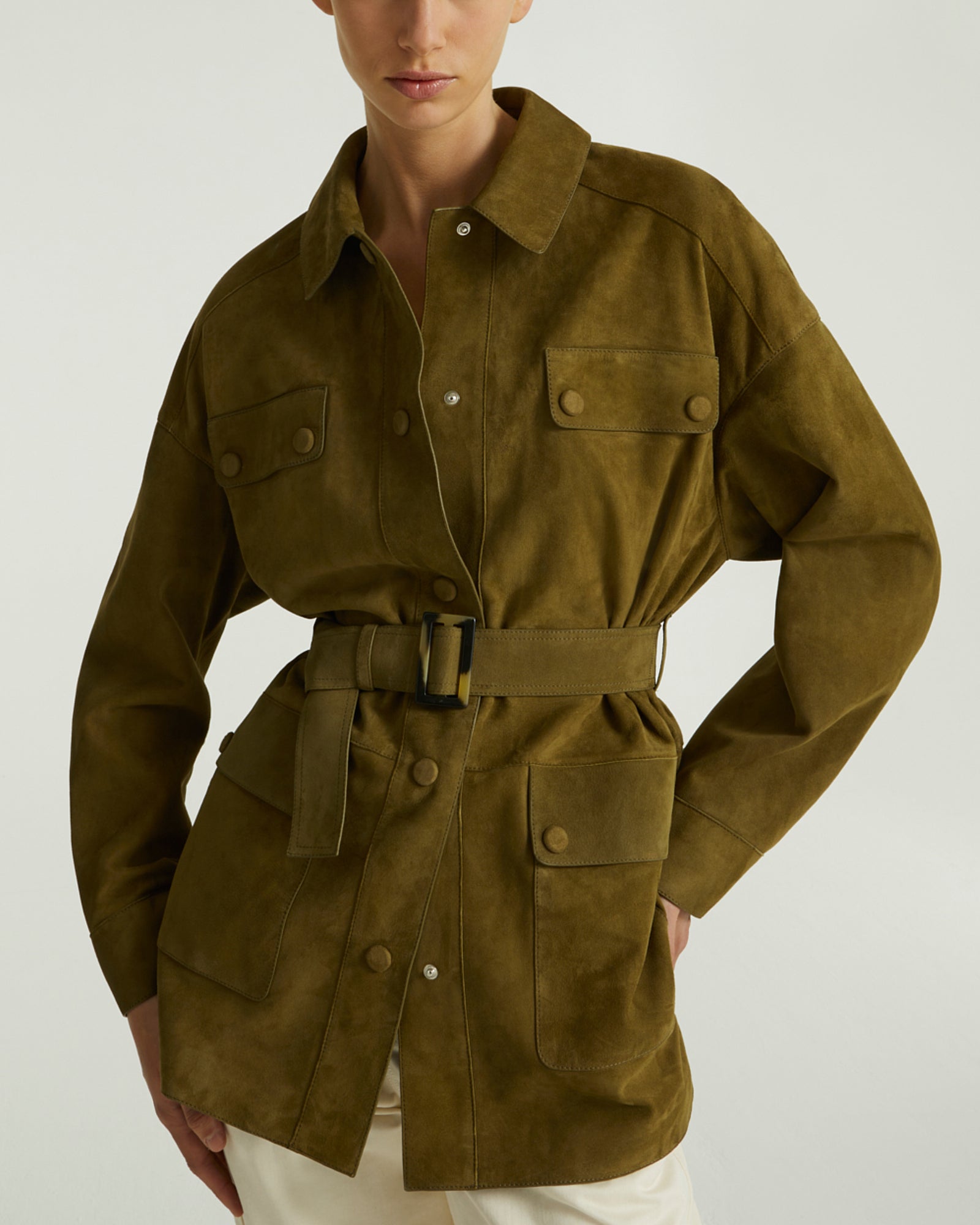 Safari jacket in double-sided velour lamb leather – Yves Salomon