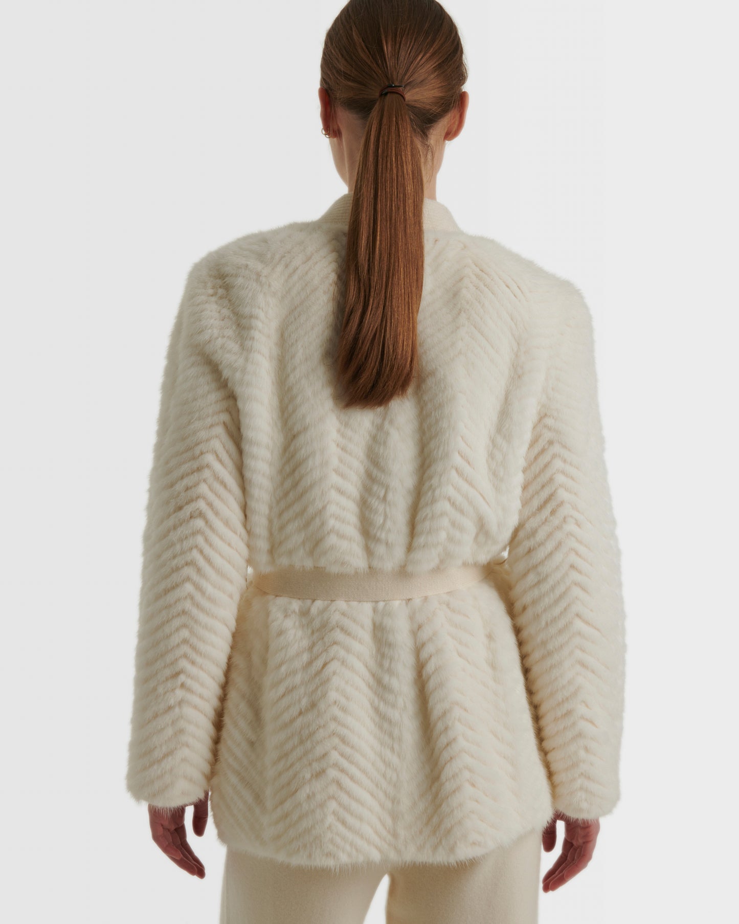 Merino knit and mink fur jacket