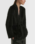 Merino knit and mink fur jacket