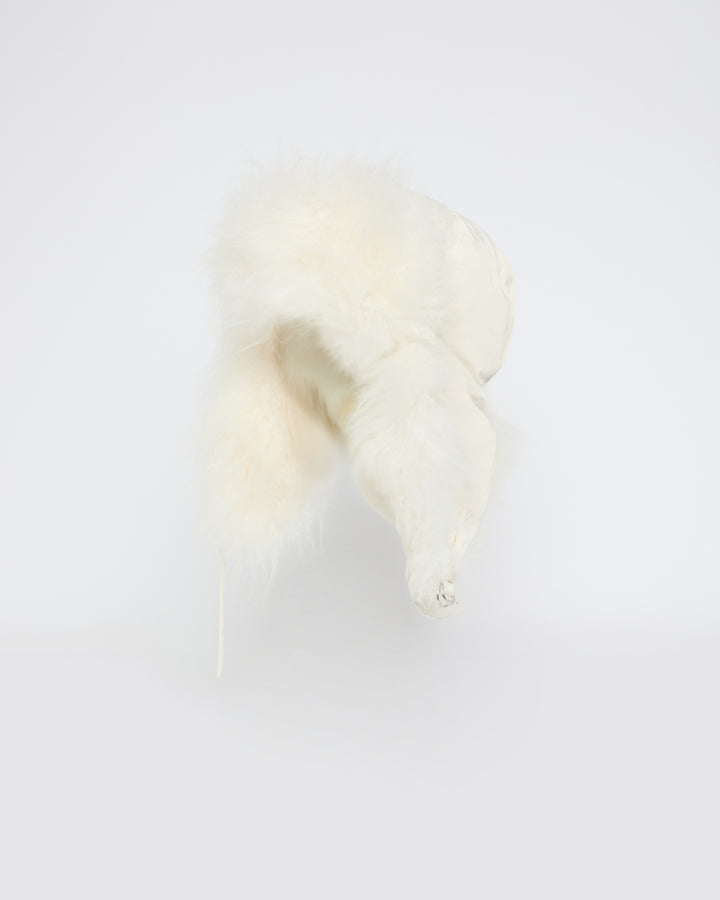 Technical fabric and cashmere ushanka