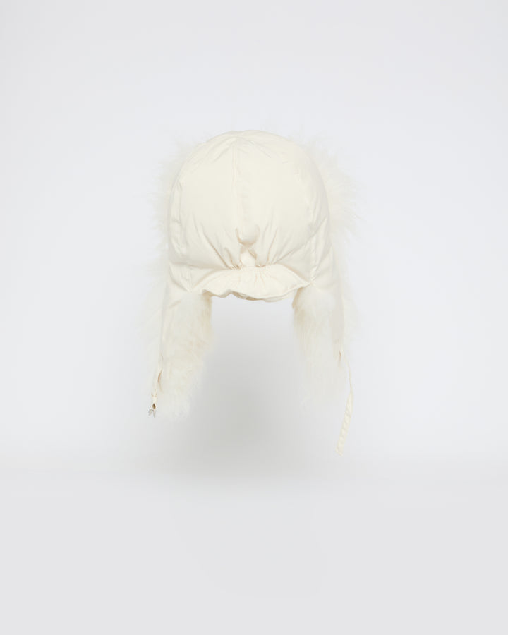 Technical fabric and cashmere ushanka