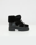 Lace-up mid-length shearling boots