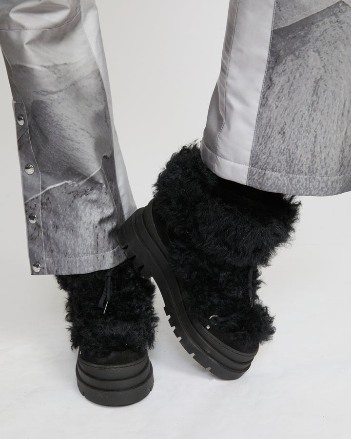 Boots montantes en peau lainée d'agneau Lacon -Yves Salomon
