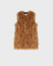 Gilet long en plumes