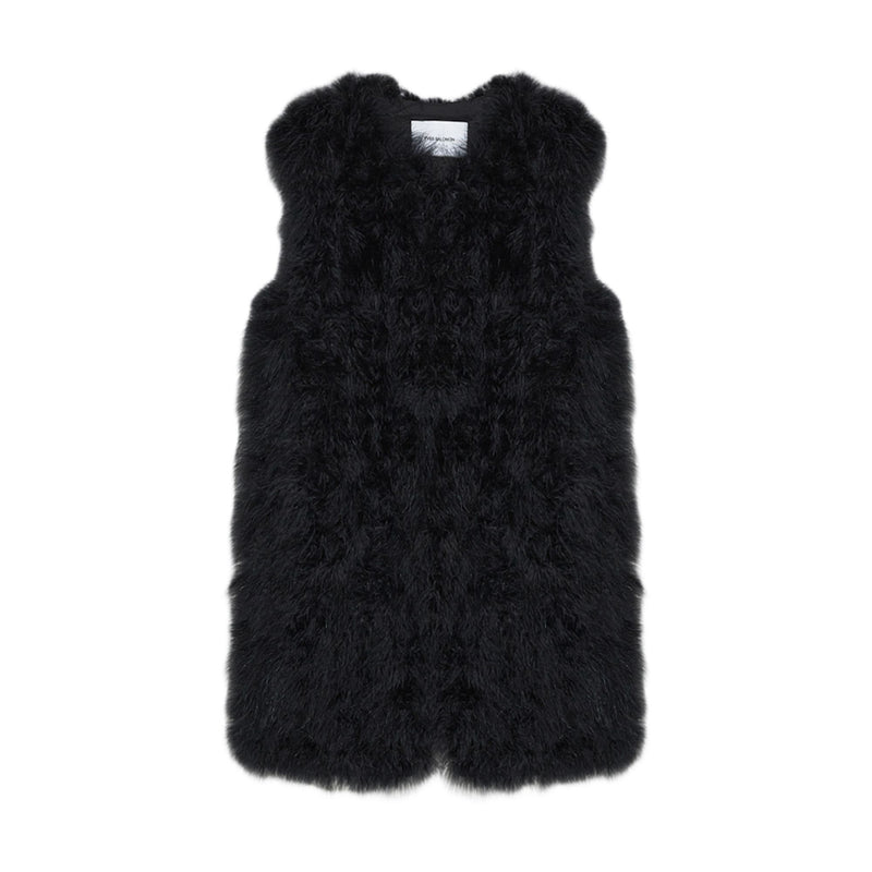 Gilet long en plumes