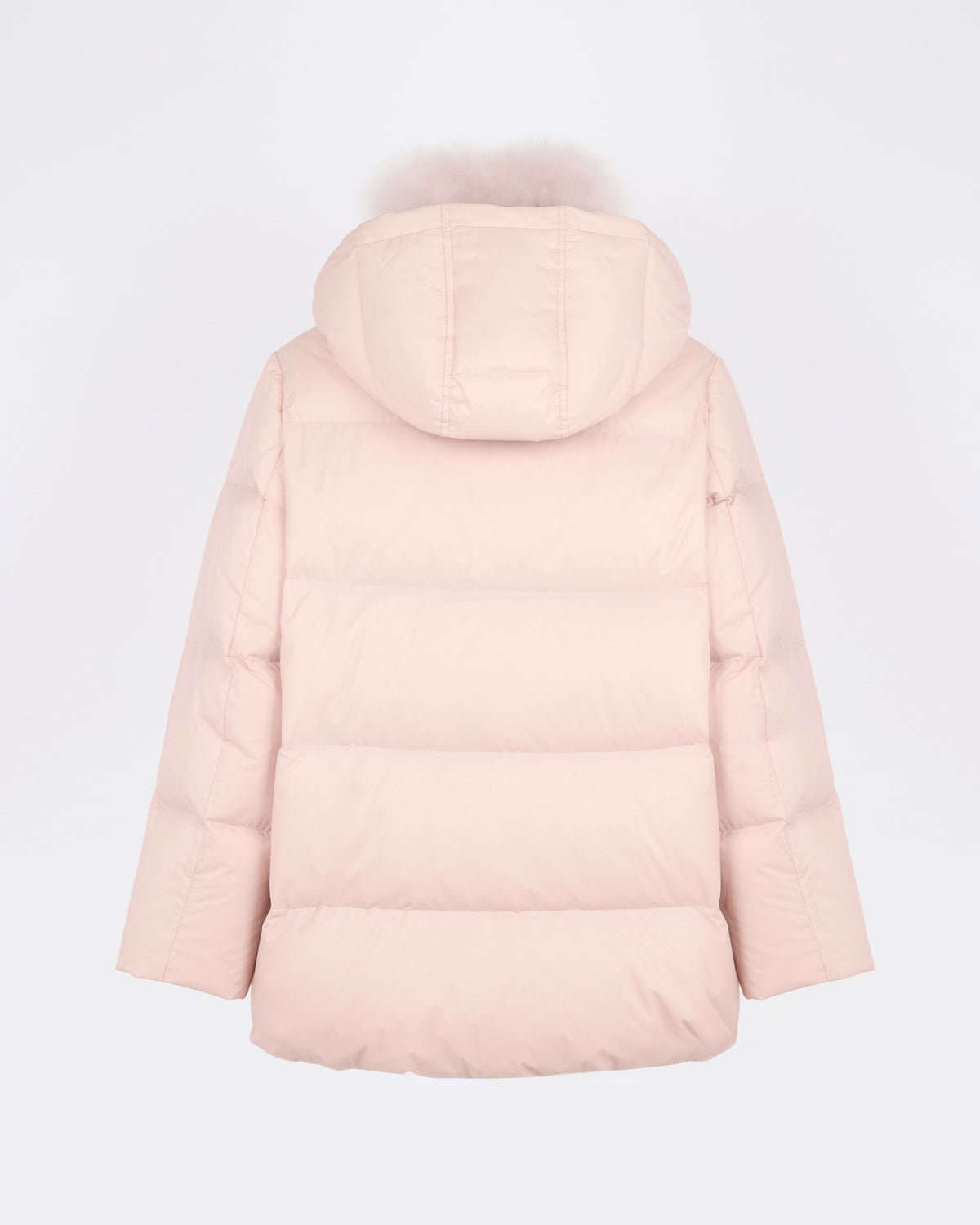 Doudoune "A" line en tissu technique imperméable avec col en agneau laine vaporeuse - Yves Salomon - Nouvelle collection Automne Hiver