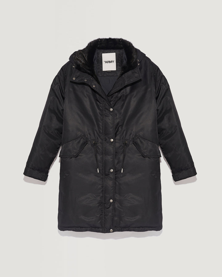 Black Friday 2025 - Yves Salomon - Parka bomber longue en tissu et fourrure de vison