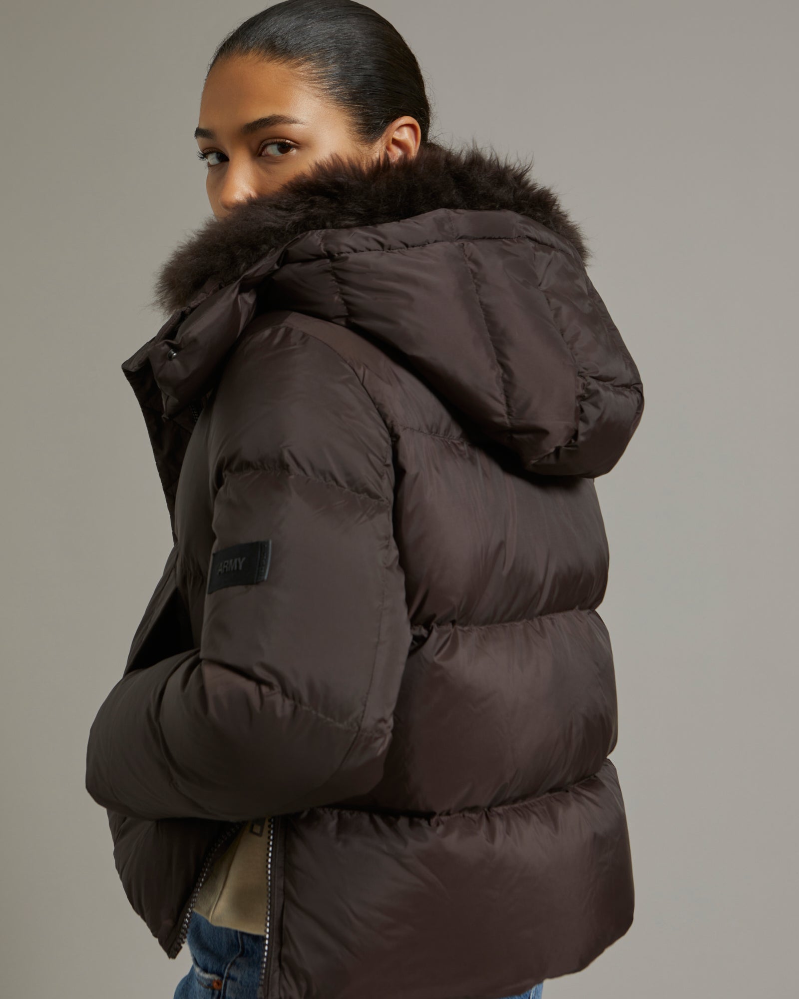 YVES SALOMON hooded padded jacket - Green