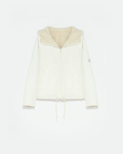 Veste reversible en tissu τεχνική déperlant et peau lainée